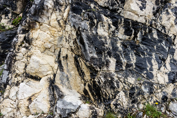 Black and white rocky structure