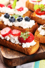 Bread Brushetta or authentic traditional spanish tapas set for l
