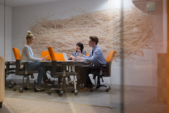 Business Team At A Meeting at modern office building