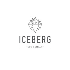 Fototapeta premium Iceberg triangle of cold mountain abstract vector and logo design or template hill business icon of company identity symbol concept.