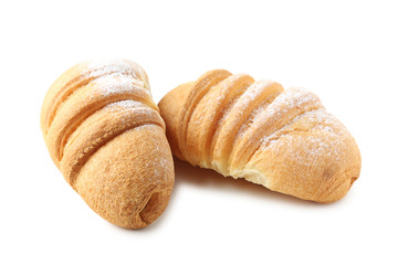 Fresh croissants isolated on a white background