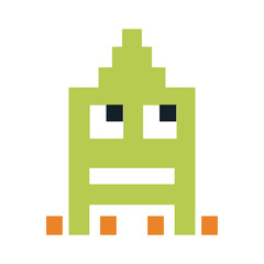 Obraz premium videogame pixel character icon image vector illustration design 