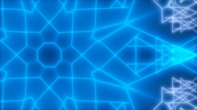 blue abstract background, flashing and moving light, loop