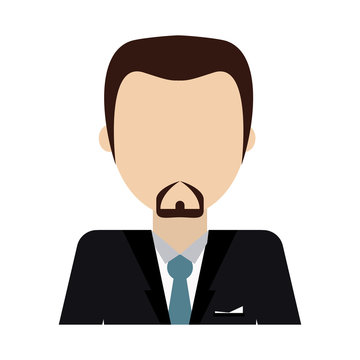 bearded businessman avatar icon image vector illustration design 