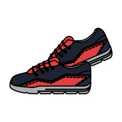sneakers pair icon image vector illustration design 