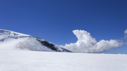 Cloud behind Testa Grigia glacier