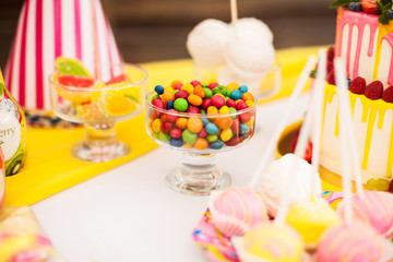 Candy bar on children's birthday party