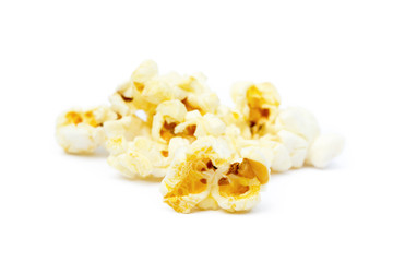 Cheese popcorn isolated on a white background
