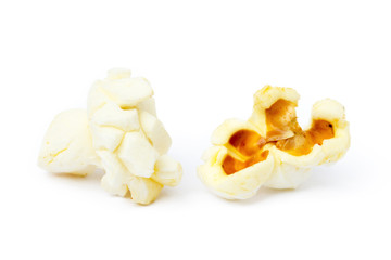 Cheese popcorn isolated on a white background