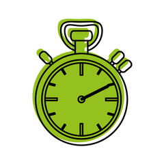 analog chronometer icon image vector illustration design  green color