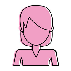 woman avatar icon image vector illustration design  pink color