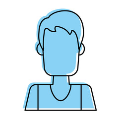 man avatar icon image vector illustration design  blue color