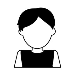 man avatar icon image vector illustration design  black and white