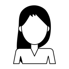 woman avatar icon image vector illustration design  black and white