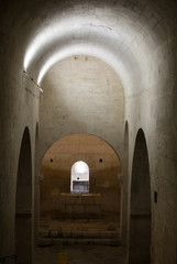 Interior of  Abbey of St. Peter in Montmajour near Arles, France