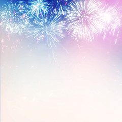 Fireworks Display on Bright Festive Holiday Background