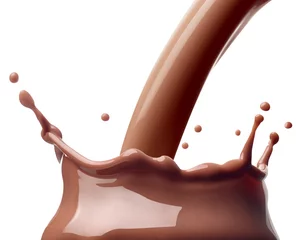 Fotobehang Milkshake chocolate milk splash drink beverage dairy drop