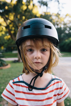 Girl with a helment