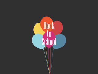 Back to school flying balloons. September 1 Day of Knowledge. Vector illustration