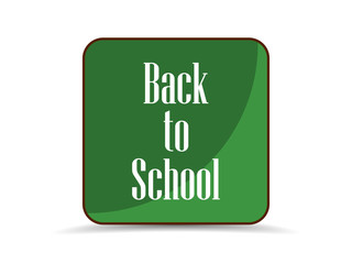 Back to school application icon, school board green. Vector illustration