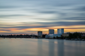 Sunset over Downtown Umea, Sweden