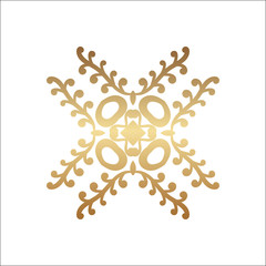 Luxury ornamental logotype. Gold logo, flower geometrical stylize . Simple geometric sign.