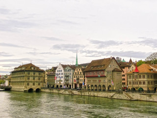 The view of Zurich and river Limmat, Switzerland