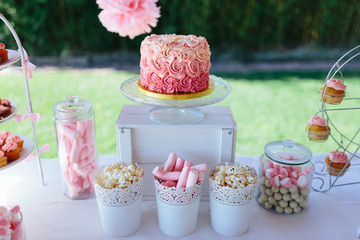 baby girl dessert table