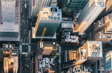 Vue aérienne des gratte-ciel de Midtown Manhattan, NY