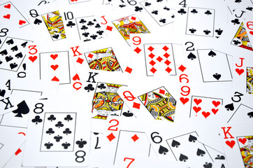 many Poker cards white close up photo