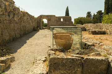 pots in Nekromanteion of ancient ephyra Epirus Greece