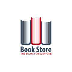Book Store Logo. Education and book emblem. Vector illustration.