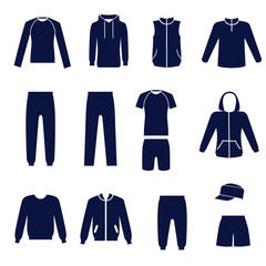 Different types of men’s clothes for sport