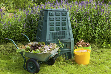 Compost bin in the garden