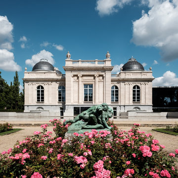 Contextual view on the museum 'La Boverie' in the city of Li&egrave;ge, Belgium.