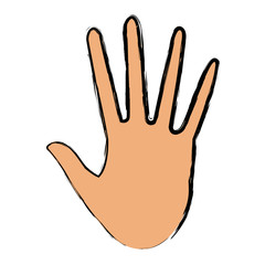 hand showing five finger waving gesture icon vector illustration