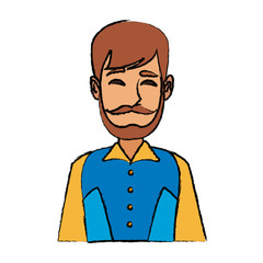 portrait man smiling character person vector illustration