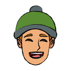 character man face cartoon smiling vector illustration