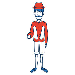 man with custome traditional switzerland culture vector illustration