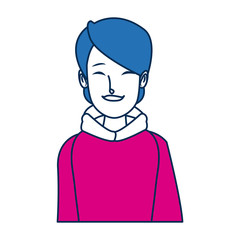 portrait young woman wearing clothes warm winter vector illustration