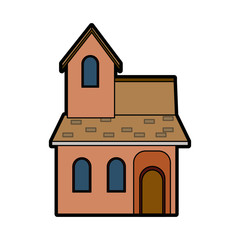 traditional house swiss architecture style isolated on white background vector illustration