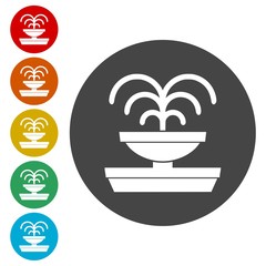 Park fountain icons set - Illustration