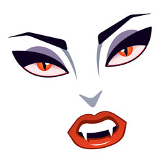 Lady vampire's snarling face