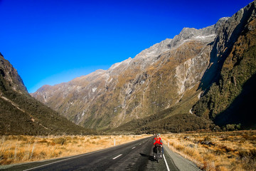 Cycling towards Milford Sount