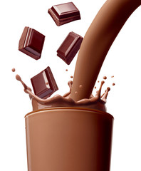 chocolate milk drink splash glass
