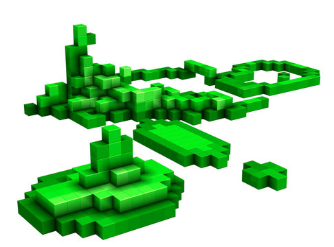 Voxel Art Abstract