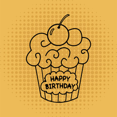 Sketch on retro background.