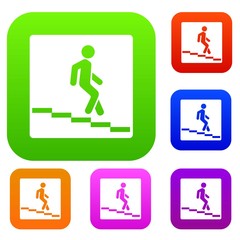 Underpass road sign set collection