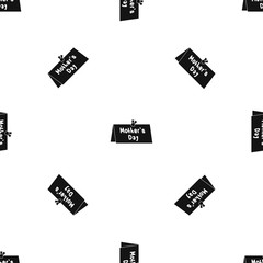 Obraz premium Mother Day postcard pattern seamless black