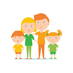 Flat vector image of a friendly family - 167976900